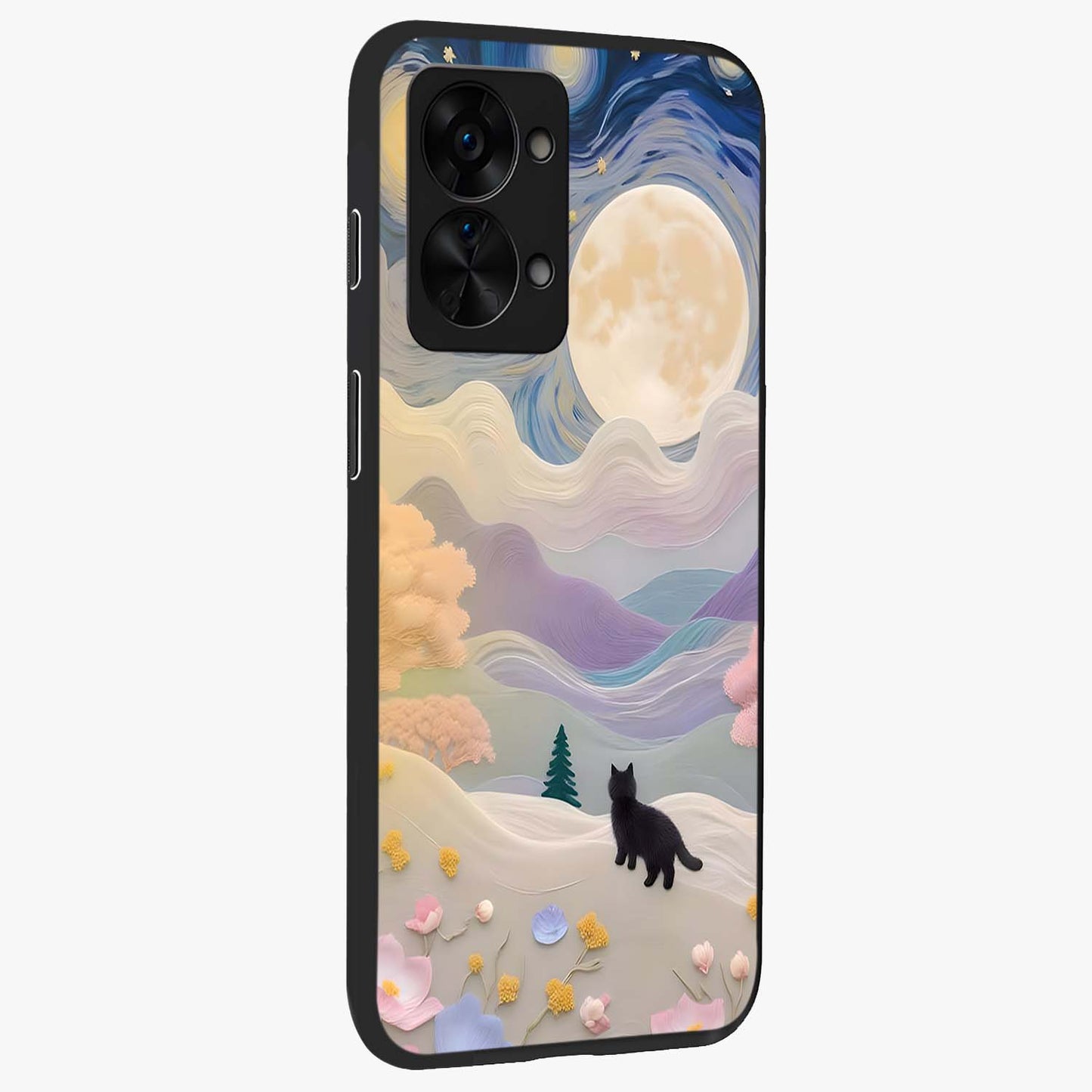 Moonlit Petal Path Glass Case for OnePlus Nord 2T |1+Nord 2T