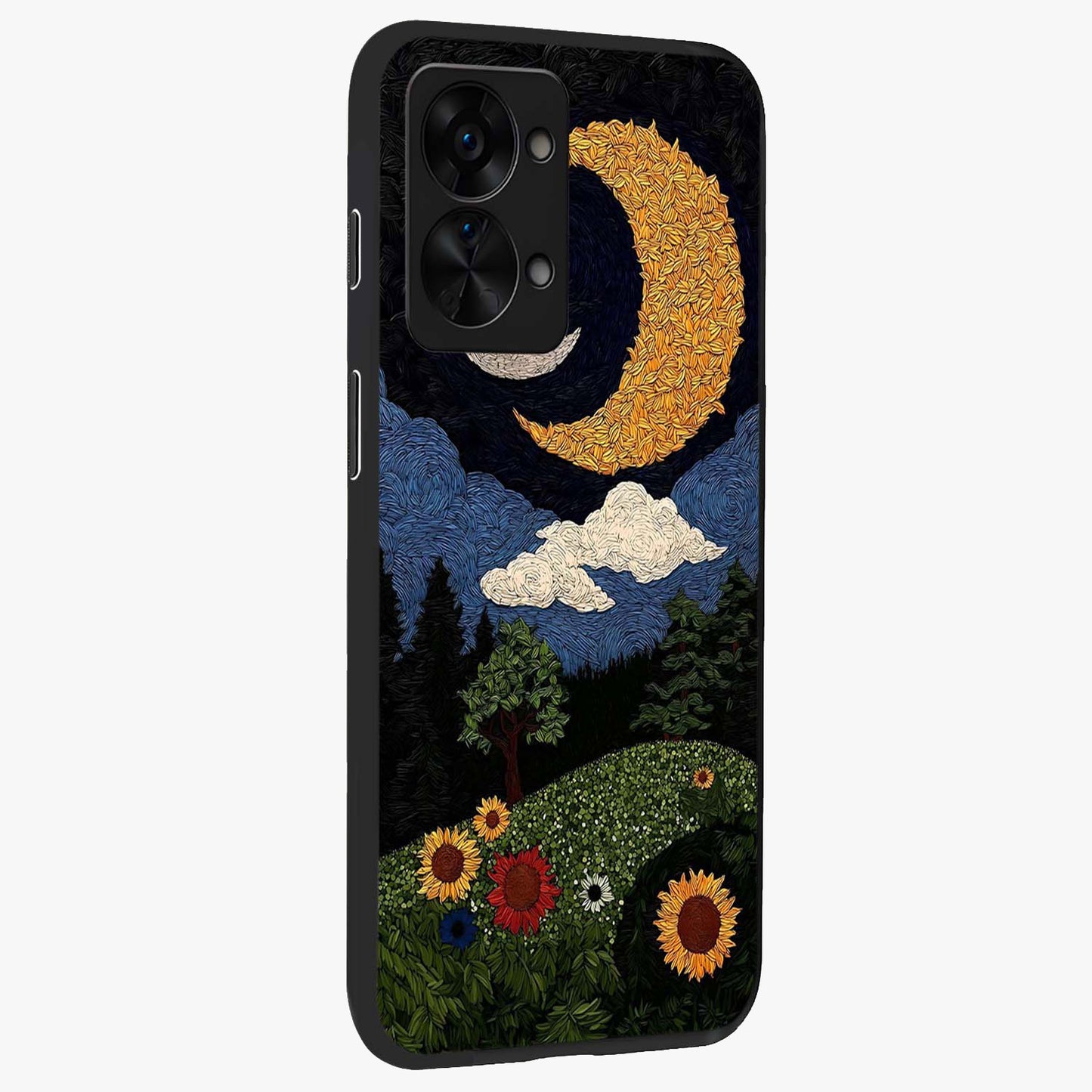 Sun and Moonflowers Glass Case for OnePlus Nord 2T |1+Nord 2T