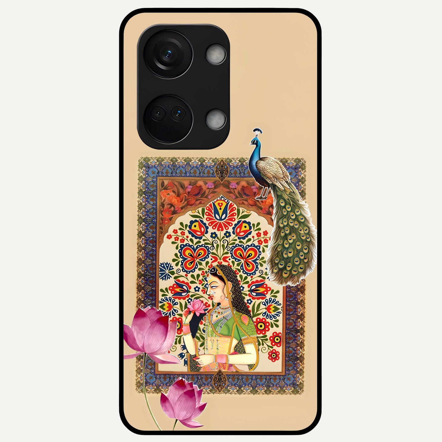 Mughal Princess and Peacock Glass Case for OnePlus Nord 3 |1+Nord 3