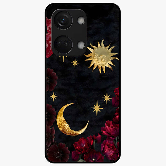 Sun Moon Flowers Glass Case for OnePlus Nord 3 |1+Nord 3