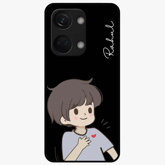 Cute Boy Heart Reaction Glass Case for OnePlus Nord 3 |1+Nord 3