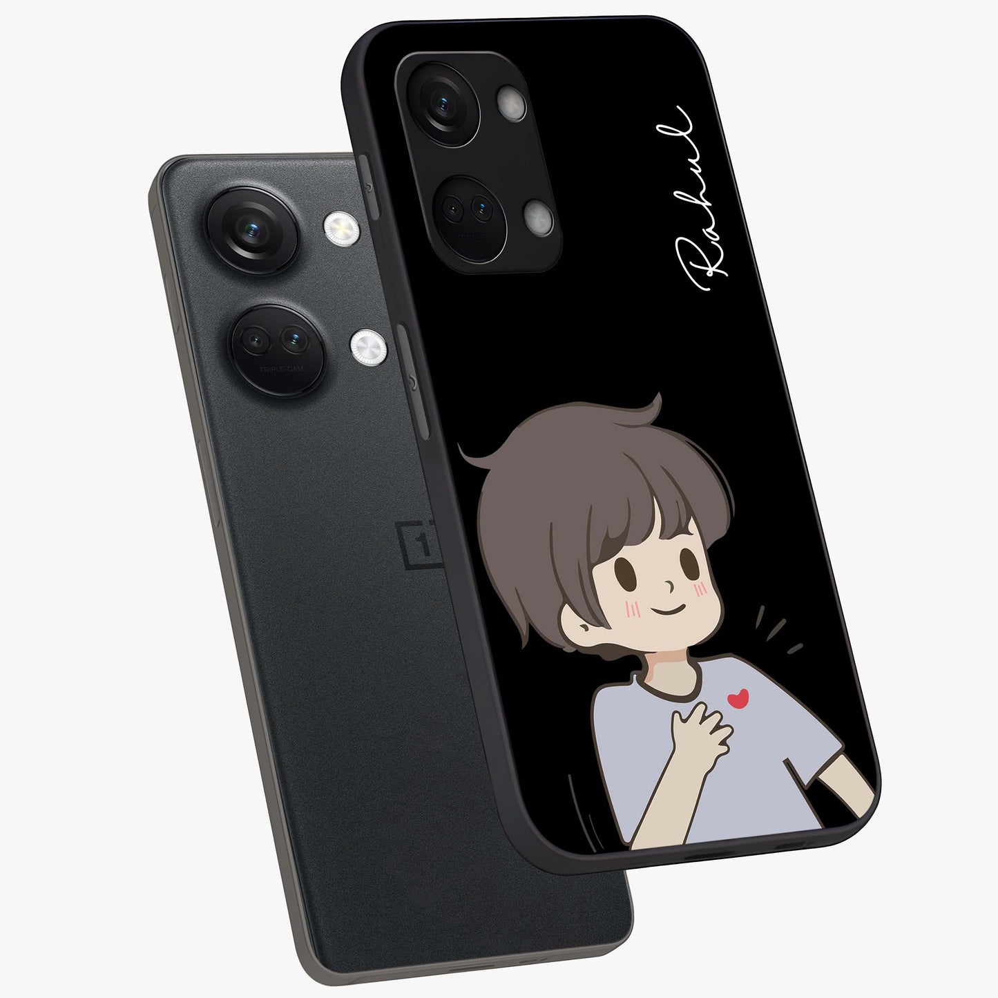 Cute Boy Heart Reaction Glass Case for OnePlus Nord 3 |1+Nord 3