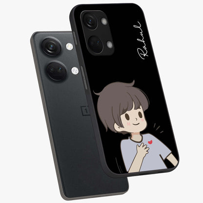 Cute Boy Heart Reaction Glass Case for OnePlus Nord 3 |1+Nord 3