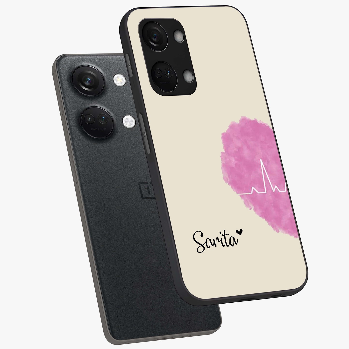 Heartbeat of Love Custom Name Glass Case for OnePlus Nord 3 |1+Nord 3