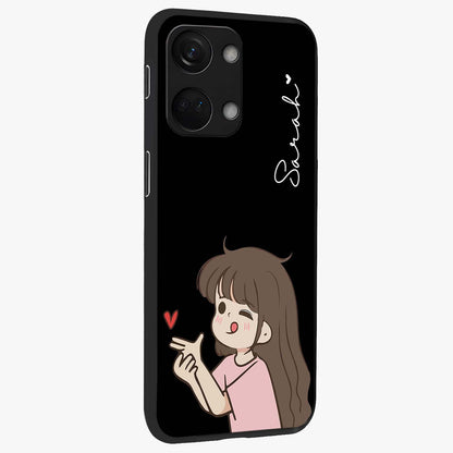 Cute Girl Firing Heart Glass Case for OnePlus Nord 3 |1+Nord 3