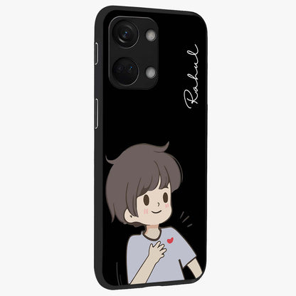Cute Boy Heart Reaction Glass Case for OnePlus Nord 3 |1+Nord 3