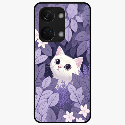 Lilac Hide Peek Cat Glass Case for OnePlus Nord 3 |1+Nord 3