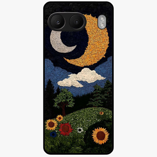 Sun and Moonflowers Glass Case for OnePlus Nord 4 |1+Nord 4