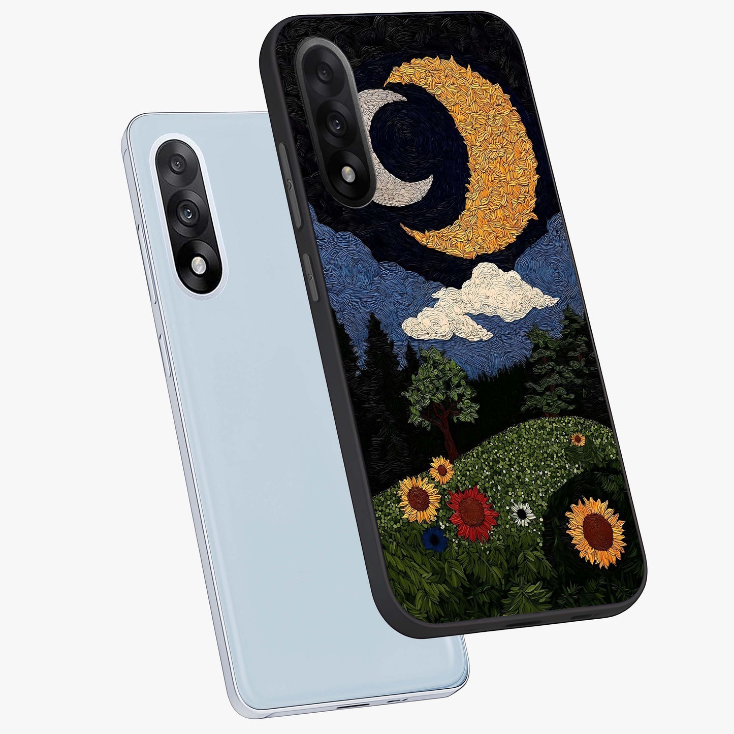 Sun and Moonflowers Glass Case for OnePlus Nord 5 |1+Nord 5