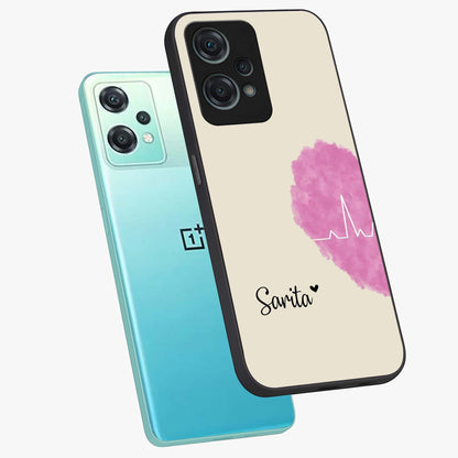 Heartbeat of Love Custom Name Glass Case for OnePlus Nord Ce 2 Lite |1+Nord Ce 2 Lite