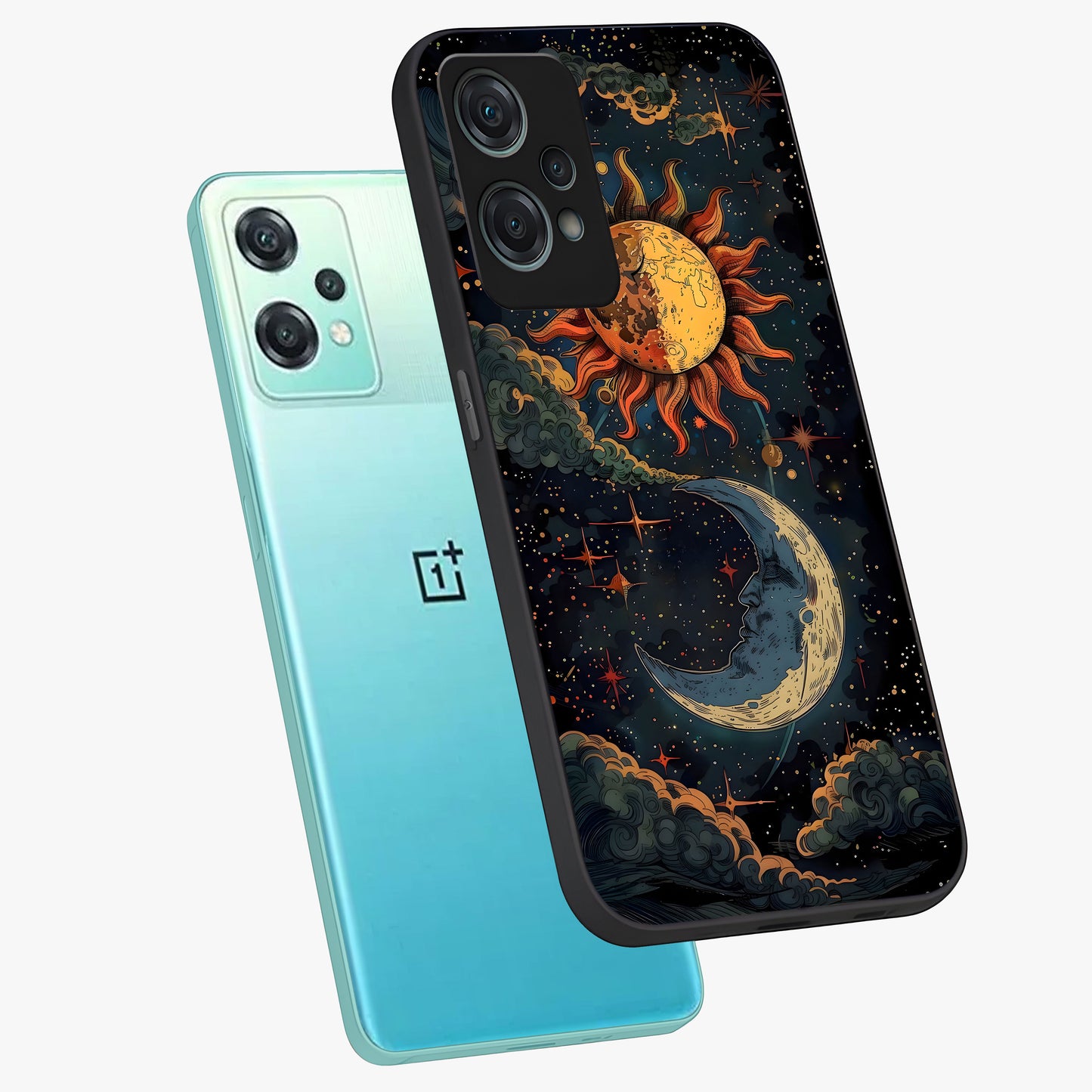 Sun and Moon Magic Design  Glass Case for OnePlus Nord CE 2 Lite |1+Nord CE 2 Lite