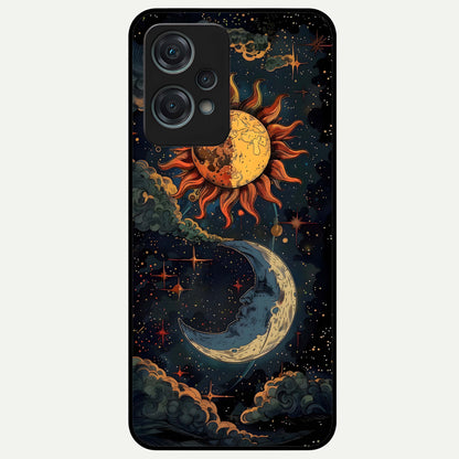 Sun and Moon Magic Design  Glass Case for OnePlus Nord CE 2 Lite |1+Nord CE 2 Lite