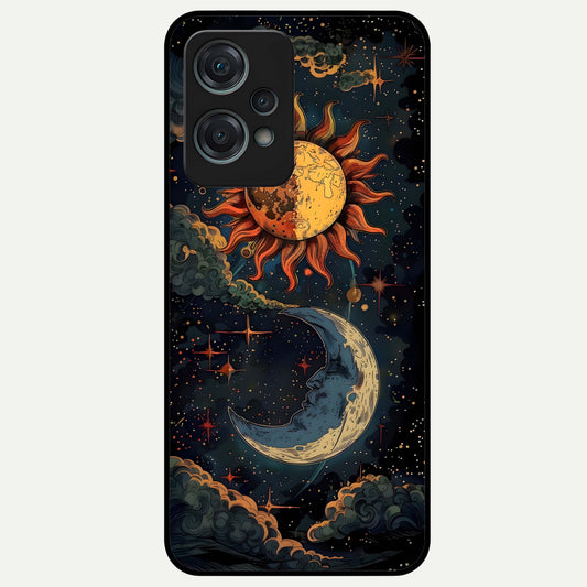 Sun and Moon Magic Design  Glass Case for OnePlus Nord CE 2 Lite |1+Nord CE 2 Lite