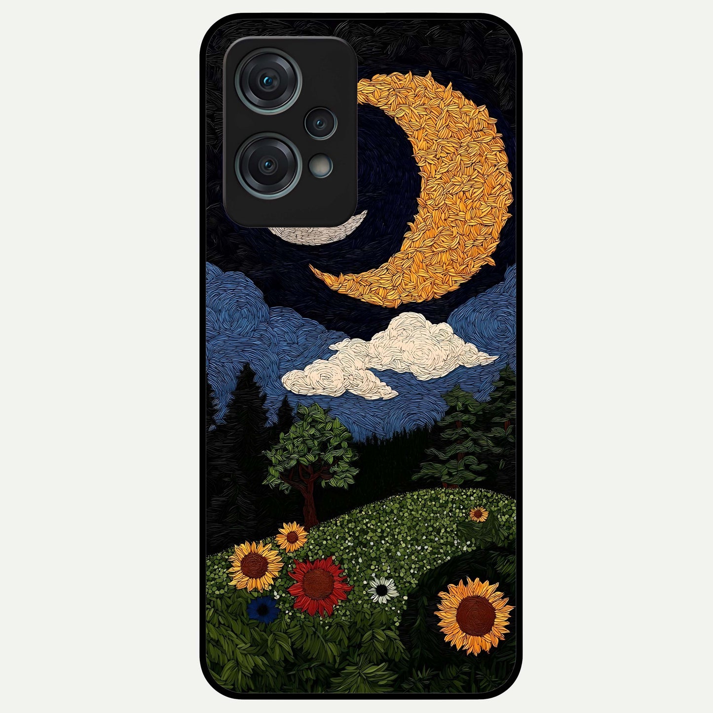 Sun and Moonflowers Glass Case for OnePlus Nord CE 2 Lite |1+Nord CE 2 Lite