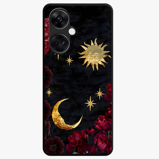 Sun Moon Flowers Glass Case for OnePlus Nord Ce 3 |1+Nord Ce 3