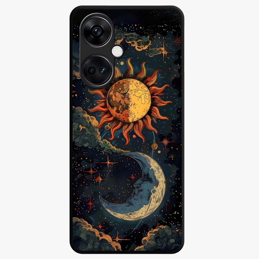 Sun and Moon Magic Design  Glass Case for OnePlus Nord CE 3 |1+Nord CE 3