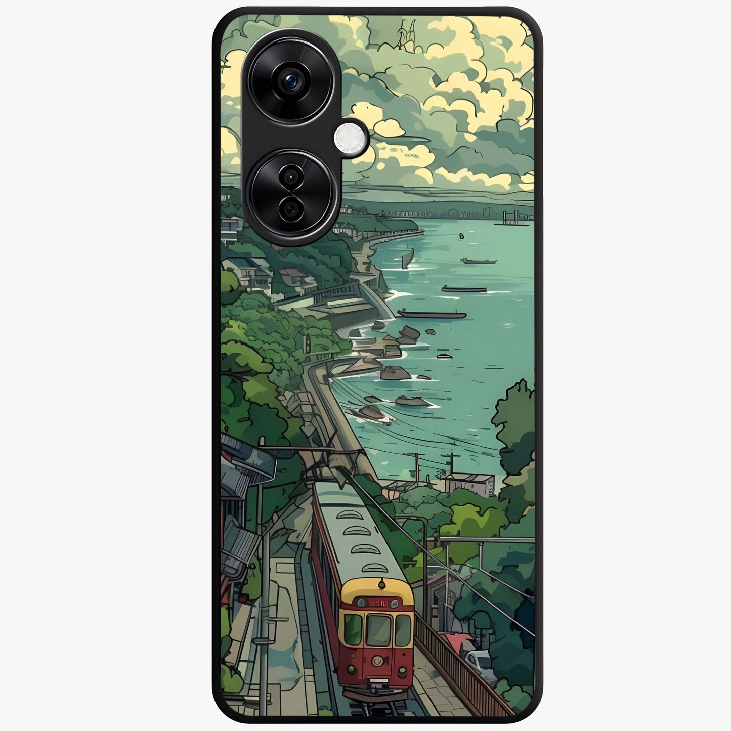 Seaside Train Ride Glass Case for OnePlus Nord CE 3 Lite |1+Nord CE 3 Lite
