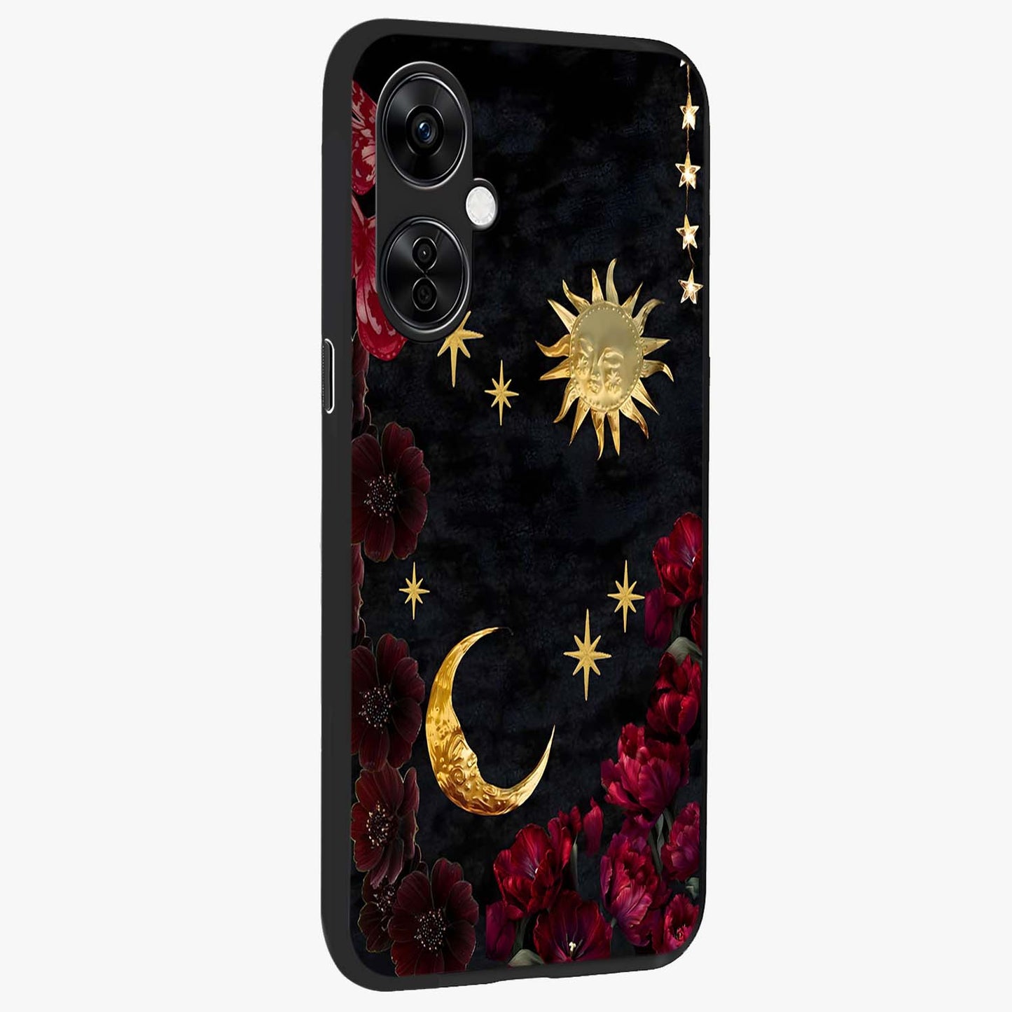 Sun Moon Flowers Glass Case for OnePlus Nord CE 3 Lite |1+Nord CE 3 Lite
