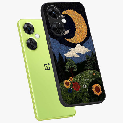 Sun and Moonflowers Glass Case for OnePlus Nord CE 3 Lite |1+Nord CE 3 Lite