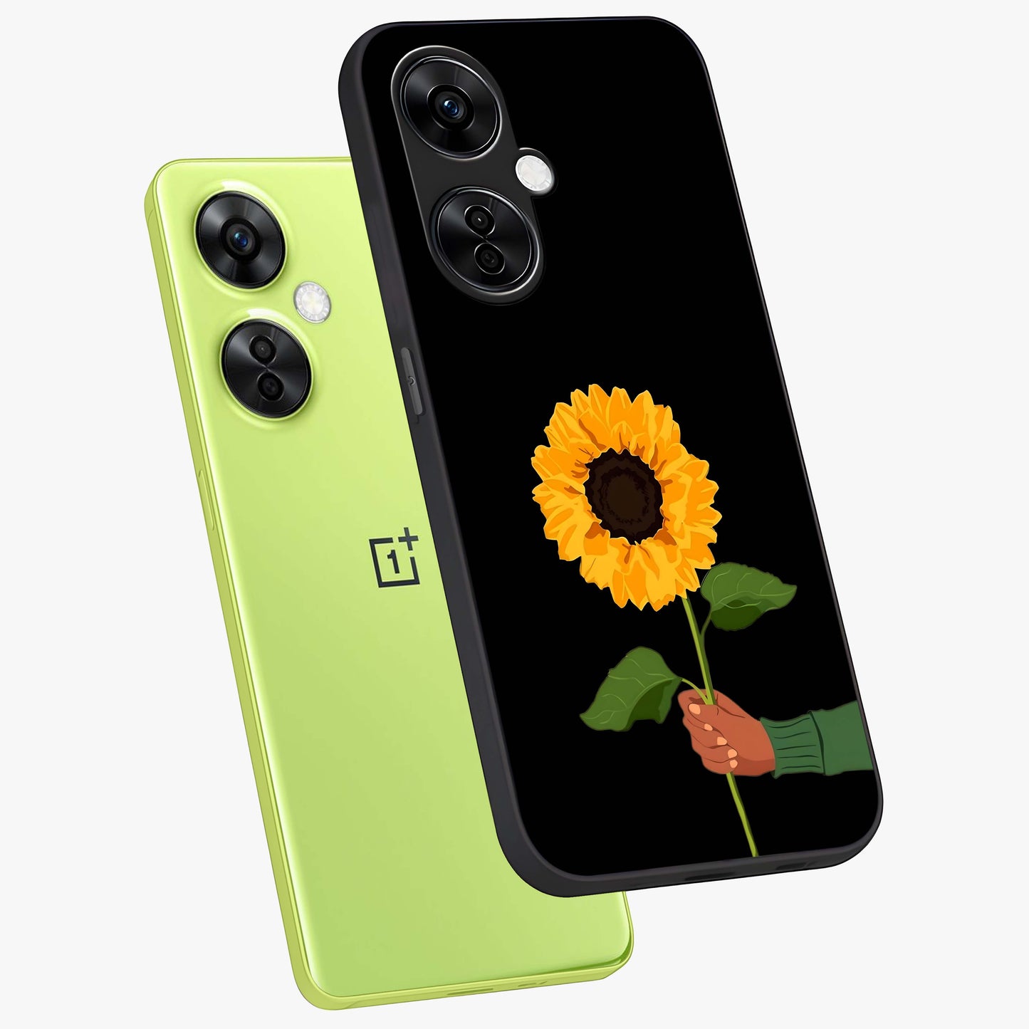 Sunflower Custom Name  Glass Case for OnePlus Nord CE 3 Lite |1+Nord CE 3 Lite