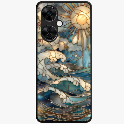Oceanic Stained  Printed Glass Case for OnePlus Nord CE 3 Lite |1+Nord CE 3 Lite
