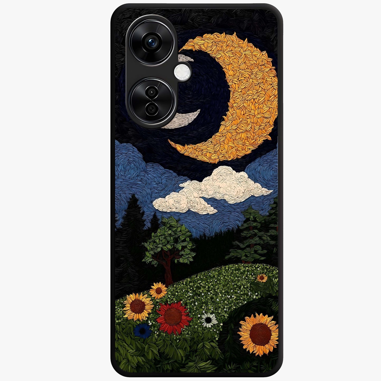 Sun and Moonflowers Glass Case for OnePlus Nord CE 3 Lite |1+Nord CE 3 Lite