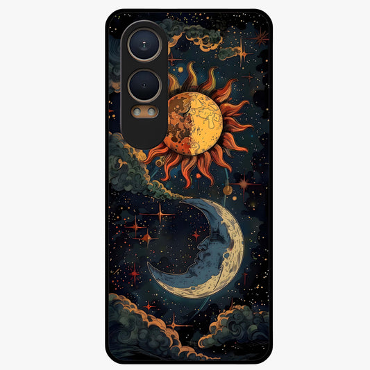 Sun and Moon Magic Design  Glass Case for OnePlus Nord CE 4 Lite |1+Nord CE 4 Lite