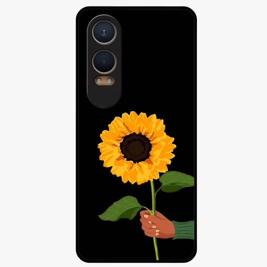 Sunflower Custom Name  Glass Case for OnePlus Nord Ce 4 Lite |1+Nord Ce 4 Lite