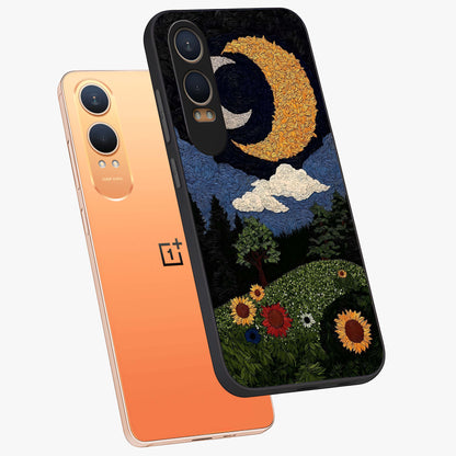 Sun and Moonflowers Glass Case for OnePlus Nord CE 4 Lite |1+Nord CE 4 Lite