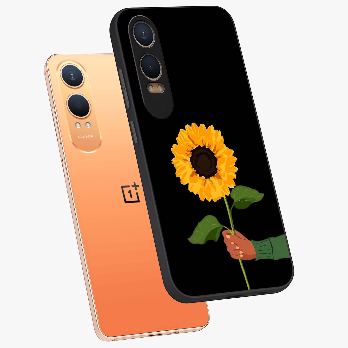 Sunflower Custom Name  Glass Case for OnePlus Nord Ce 4 Lite |1+Nord Ce 4 Lite
