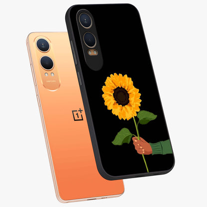 Sunflower Custom Name  Glass Case for OnePlus Nord Ce 4 Lite |1+Nord Ce 4 Lite