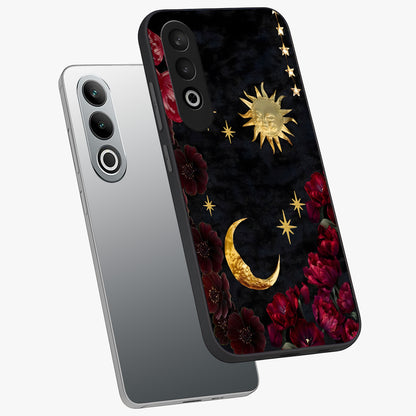 Sun Moon Flowers Glass Case for OnePlus Nord CE 4 |1+Nord CE 4