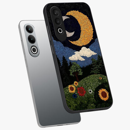 Sun and Moonflowers Glass Case for OnePlus Nord CE 4 |1+Nord CE 4