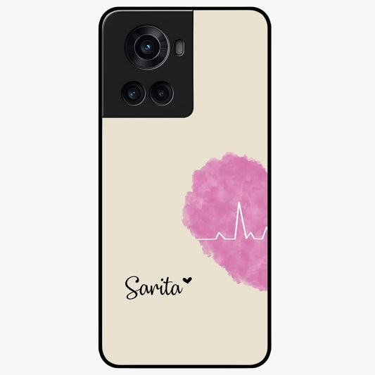 Heartbeat of Love Custom Name Glass Case for OnePlus 10R |1+10R