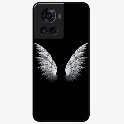 Angel Wing Grace Glass Case for 1+10R elegant front view featuring soft angel wing artwork