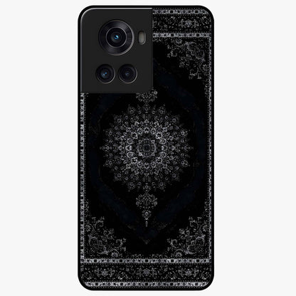 Black Persian Carpet Glass Case for 1+10R rich front view featuring intricate Persian carpet pattern artwork