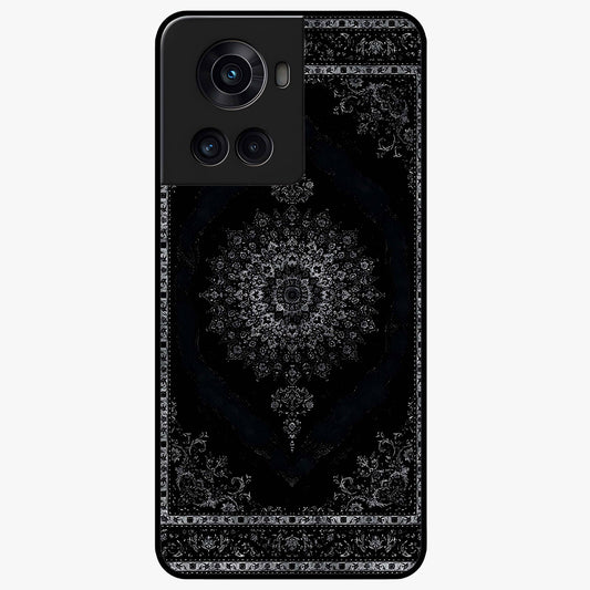 Black Persian Carpet Glass Case for 1+10R rich front view featuring intricate Persian carpet pattern artwork
