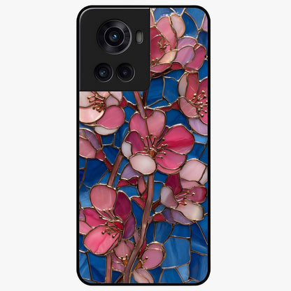 Blush Bloom Glass Case for 1+10R soft front view featuring pastel blush floral artwork