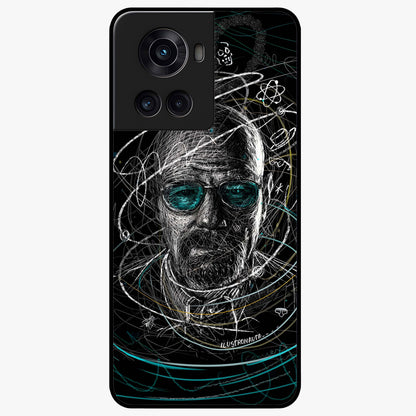 Chaotic Mind Genius Glass Case for 1+10R bold front view featuring expressive abstract typography artwork