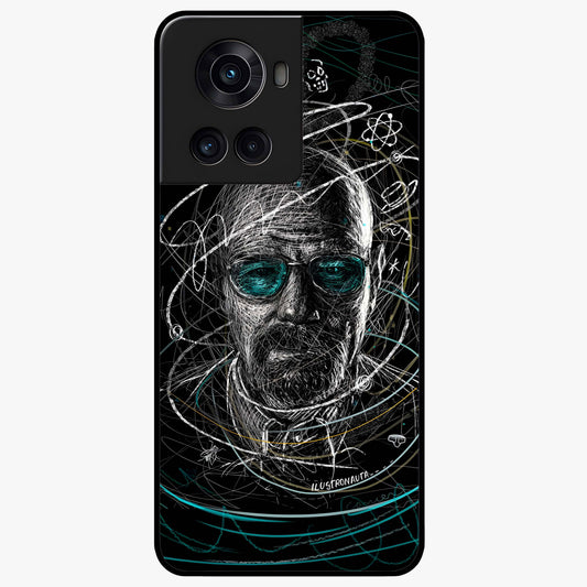 Chaotic Mind Genius Glass Case for 1+10R bold front view featuring expressive abstract typography artwork