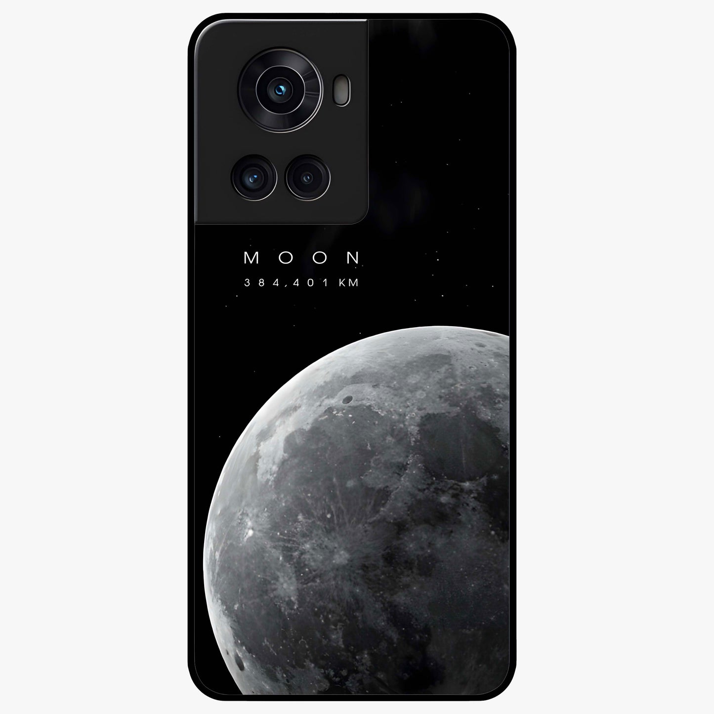 Cosmic Moon Glow Glass Case for 1+10R serene front view featuring glowing moon artwork with celestial tones