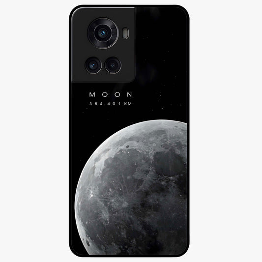 Cosmic Moon Glow Glass Case for 1+10R serene front view featuring glowing moon artwork with celestial tones