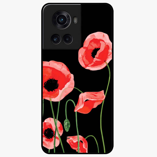 Crimson Garden Dream Glass Case for 1+10R romantic front view featuring rich red floral garden artwork