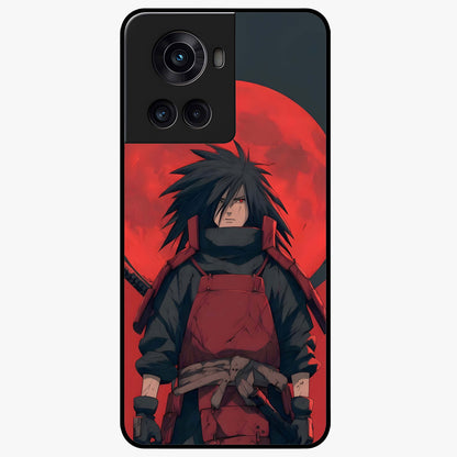 Crimson Moon Warlord Glass Case for 1+10R dramatic front view featuring warrior themed artwork under crimson moonlight