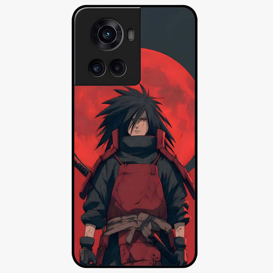 Crimson Moon Warlord Glass Case for 1+10R dramatic front view featuring warrior themed artwork under crimson moonlight