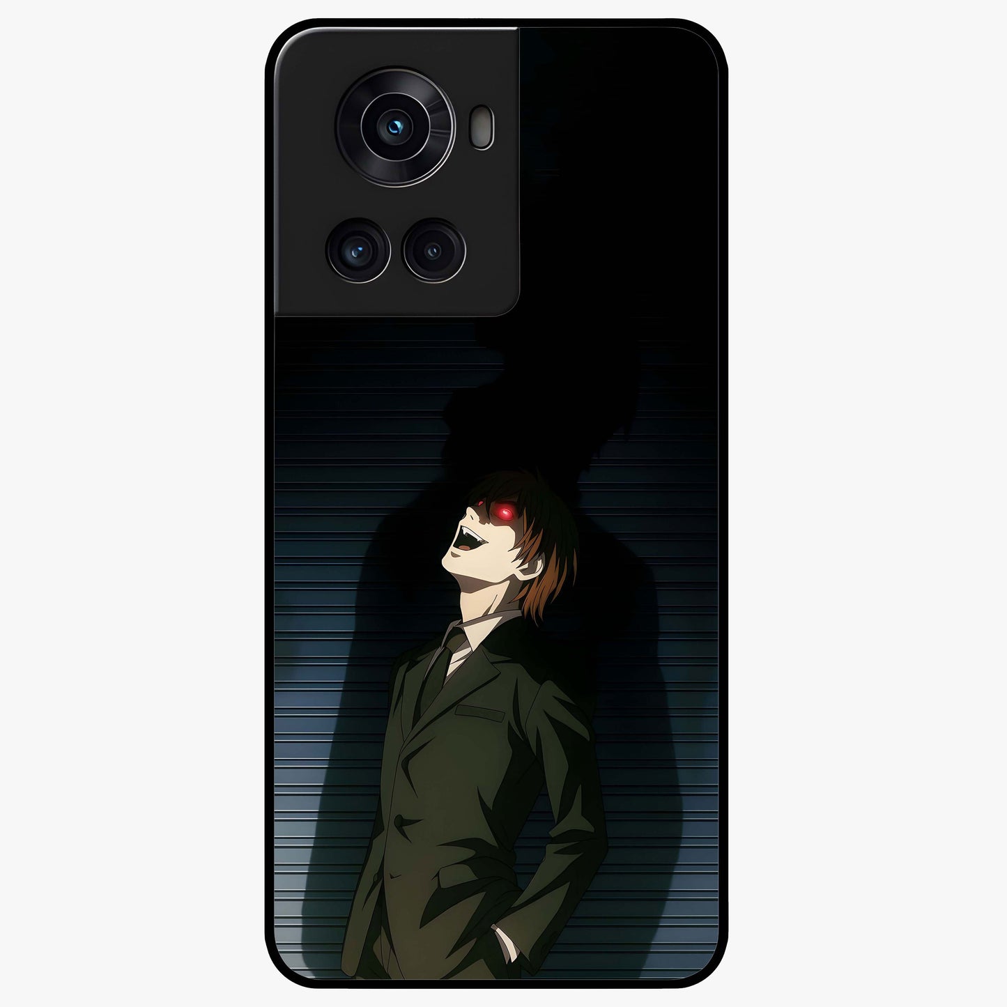 Crimson Shadow King Glass Case for 1+10R striking front view featuring bold shadow inspired crimson artwork