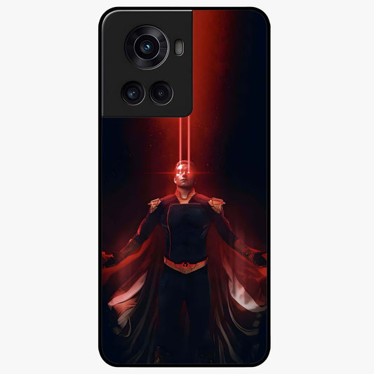 Crimson Vision Ascension Glass Case for 1+10R bold front view featuring visionary crimson themed artwork