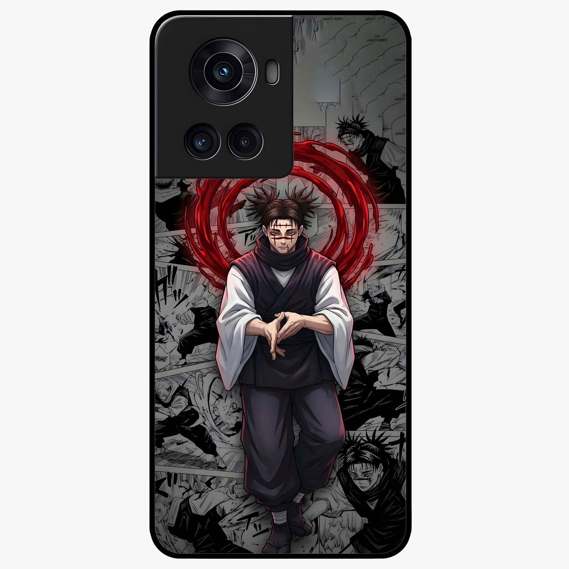 Cursed Ritual Ascension Glass Case for 1+10R dramatic front view featuring dark ritual inspired artwork