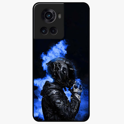 Cyber Sentinel Protocol Glass Case for 1+10R bold front view featuring futuristic cyberpunk inspired artwork