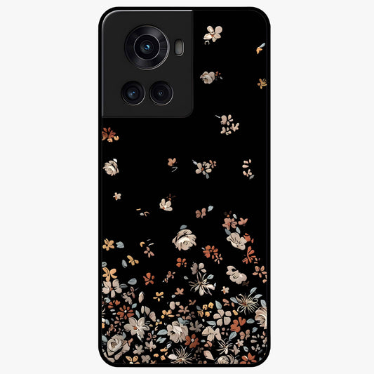 Dark Petal Aesthetic Glass Case for 1+10R elegant front view featuring moody floral artwork with deep tones